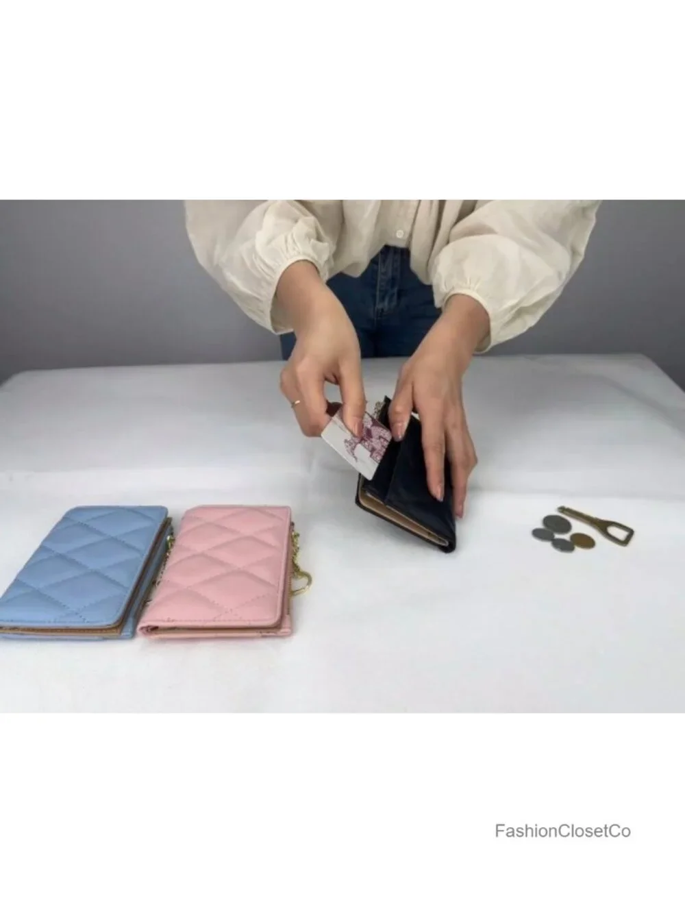 Women's PU Leather Bifold Wallet with Zipper Coin Pocket and Card Slots